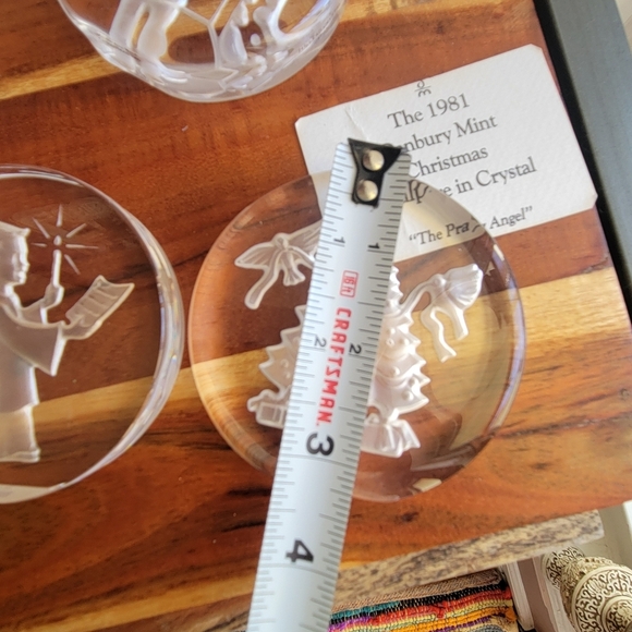 Vintage Danbury Mint Lead Crystal Christmas Paperweight Set of 3 Christmas Decor - Picture 6 of 9